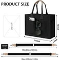 thumbnail image 6 of mirlewaiy Tote Bags for Women Canvas Tote Purse Crossbody with Pockets Top Handle Shoulder Satchel Bag for Women-Black, 6 of 7
