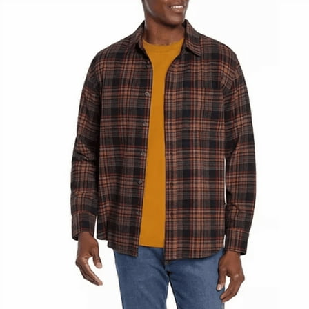 Eddie Bauer Men's Flannel Shirt (Night Sky Ohio Plaid, Medium)