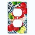 thumbnail image 2 of Metal Light Switch Plate Cover Cranberry Fruit Leaf Mosaic Tile Pattern FUT004, 2 of 13