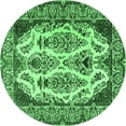 thumbnail image 1 of Ahgly Company Indoor Round Persian Emerald Green Traditional Area Rugs, 5' Round, 1 of 4
