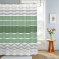 thumbnail image 4 of Shower Curtains for Bathroom, Sage Green Stripes Waterproof Fabric Shower Curtain, Modern Spring Abstract Striped Decorative Bathroom Curtain for Bathtub, 36"x72", No Hooks Included, 4 of 9