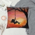 thumbnail image 2 of Orinice Sunset Swing Graphic Decorative Cushion Throw Pillow Cover for Home, Sofa, Short Plush Pillowcase Summer Pillow Case 1PC 12x12in, 2 of 5