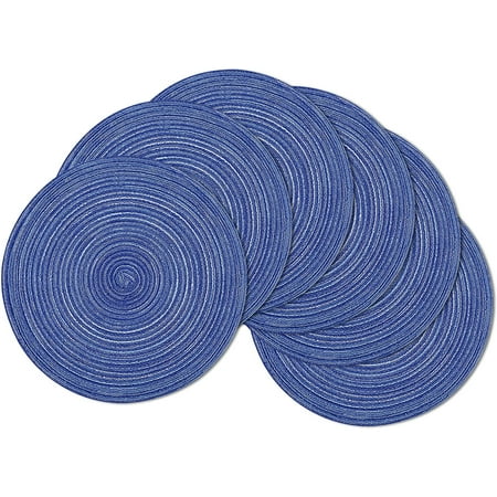 

Round Braided Placemats Set of 6 Washable 15 inch Round Placemats Kitchen Table Place Mats Round Table Mats