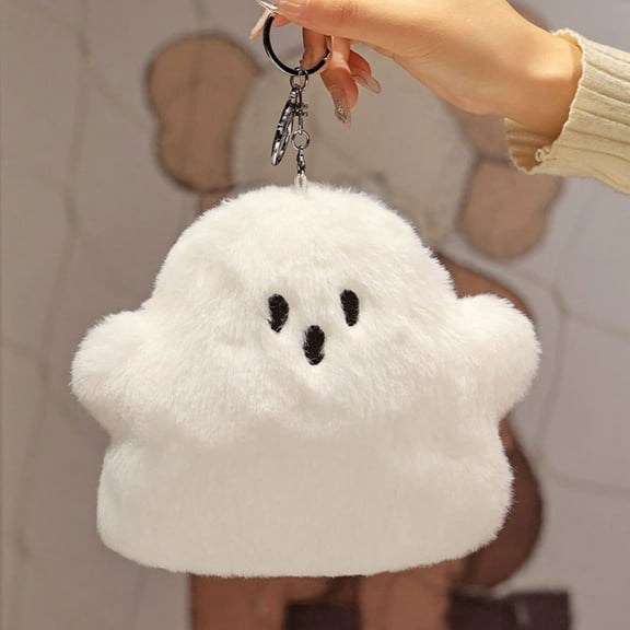 Halloween Ghost Plush Hanging Ornament - Cute Ghost Plush Decoration with Hanging Loop, Perfect for Halloween Home Decor, Car Rearview Mirror, or Party Favors
