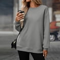 thumbnail image 5 of Women's Oversized Crewneck Sweatshirt Long Sleeve Fleece Pullover Fall Fashion Casual Tunic Top with Pocket No Hood, 5 of 7