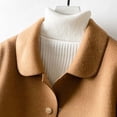 thumbnail image 5 of Women's Cardigans Trendy Solid Color Short Slim Fit Versatile Wool Blend Jacket Fall Outwear,Khaki,2XL, 5 of 5