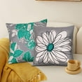 thumbnail image 5 of Teal Pillow Covers 20x20 Set of 4 Teal Decorative Throw Pillow Cover for Couch Modern Daisy Pillows Case for Living Room Cushion Bed Outdoor Home Decor, 5 of 6