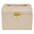thumbnail image 4 of Caja de almacenamiento de joyas caja de viaje de capa exterior de cuero caja fuerte interior de terciopelo resistente portátil con cajones dobles para llaves para anillos ANGGREK Otros, 4 of 8