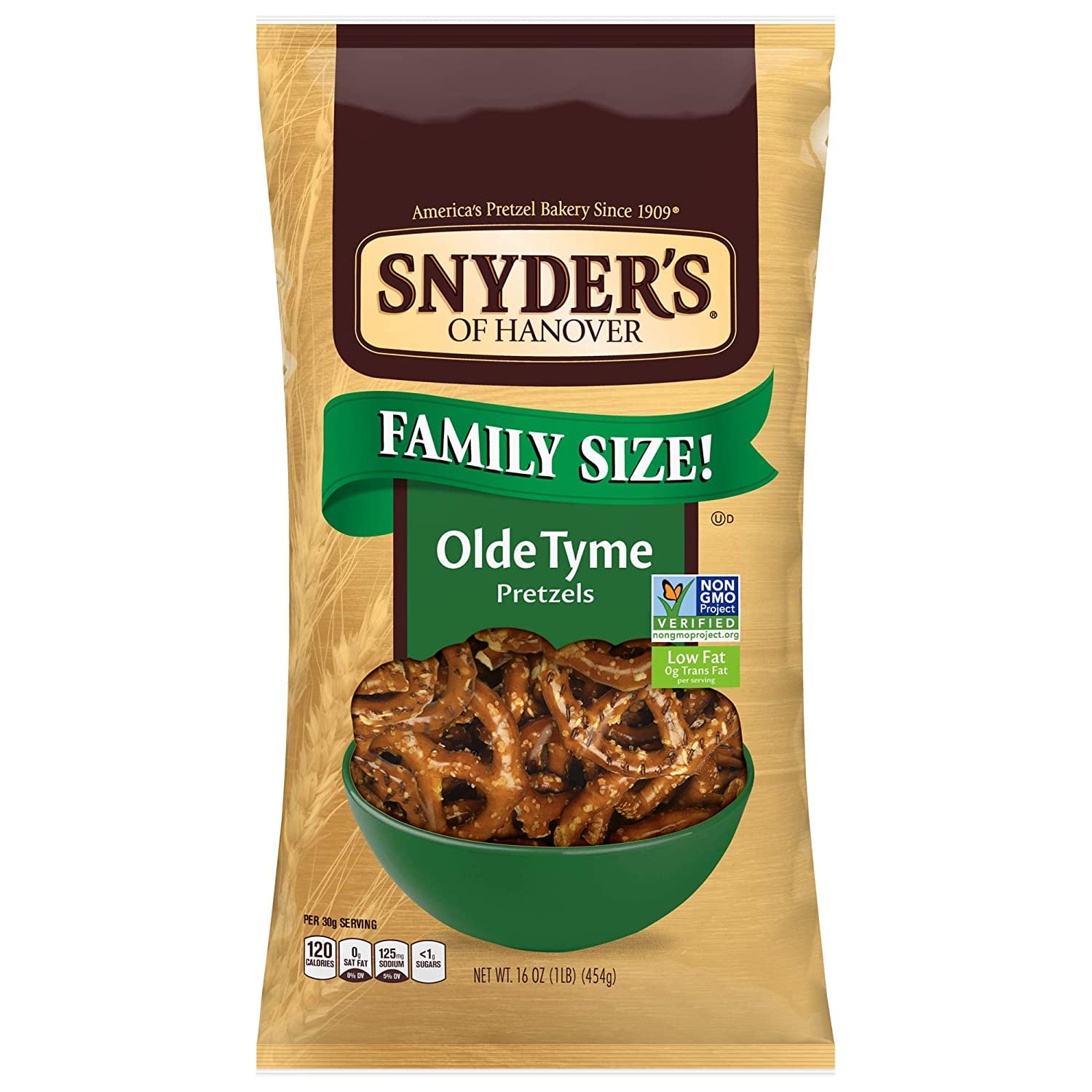 Snyder's of Hanover Olde Tyme Pounder Pretzels, 16 oz. Bags (Pack of 8)