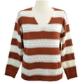 thumbnail image 5 of Pulls Décontractés Manches Longues Col Rond Couleur Patchwork Pull en Tricot Tops, 5 of 5