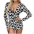 thumbnail image 4 of Rbaofujie Pyjama pour Filles pour la Saint-Valentin pour Femmes, Imprimé Non Positionné, Col en V, Manches Longues, Justaucorps Aguichant, Lingerie Aguichant, Pyjama, Barboteuse, Peignoir, 4 of 6