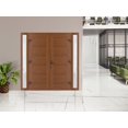 thumbnail image 5 of Front Exterior Prehung Metal-Plastic Double Doors / MANUX 8111 Walnut / 2 Sidelites Exterior WindoWLN / Office Commercial and Residential Doors Entrance Patio Garage 96 x 80, 5 of 5
