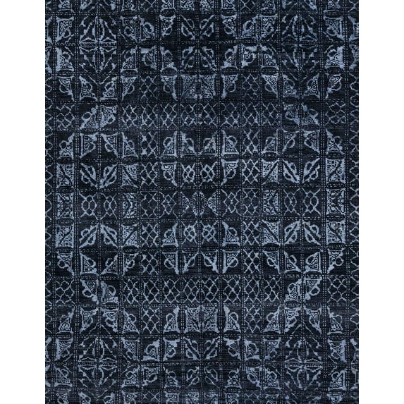 Ahgly Company Machine Washable Indoor Rectangle Abstract Night Blue Area Rugs, 2' x 4'