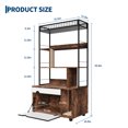 thumbnail image 6 of Accreate Large Hidden Cat Litter Box Encloure Furniture with 4-Tier Shelves and Scratching Post,Wooden Sturdy Cat Washroom Storage for Most Litter Boxes, 6 of 8