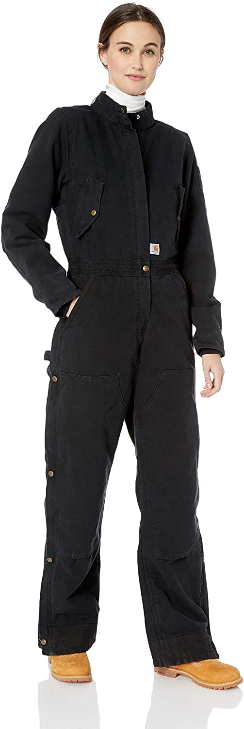 carhartt overalls women's black