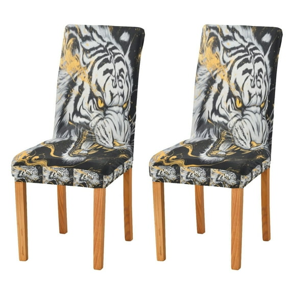 BZSMCE Chairs Slipcovers Dining Chair Covers Fury Of The Tiger Creative Pattern