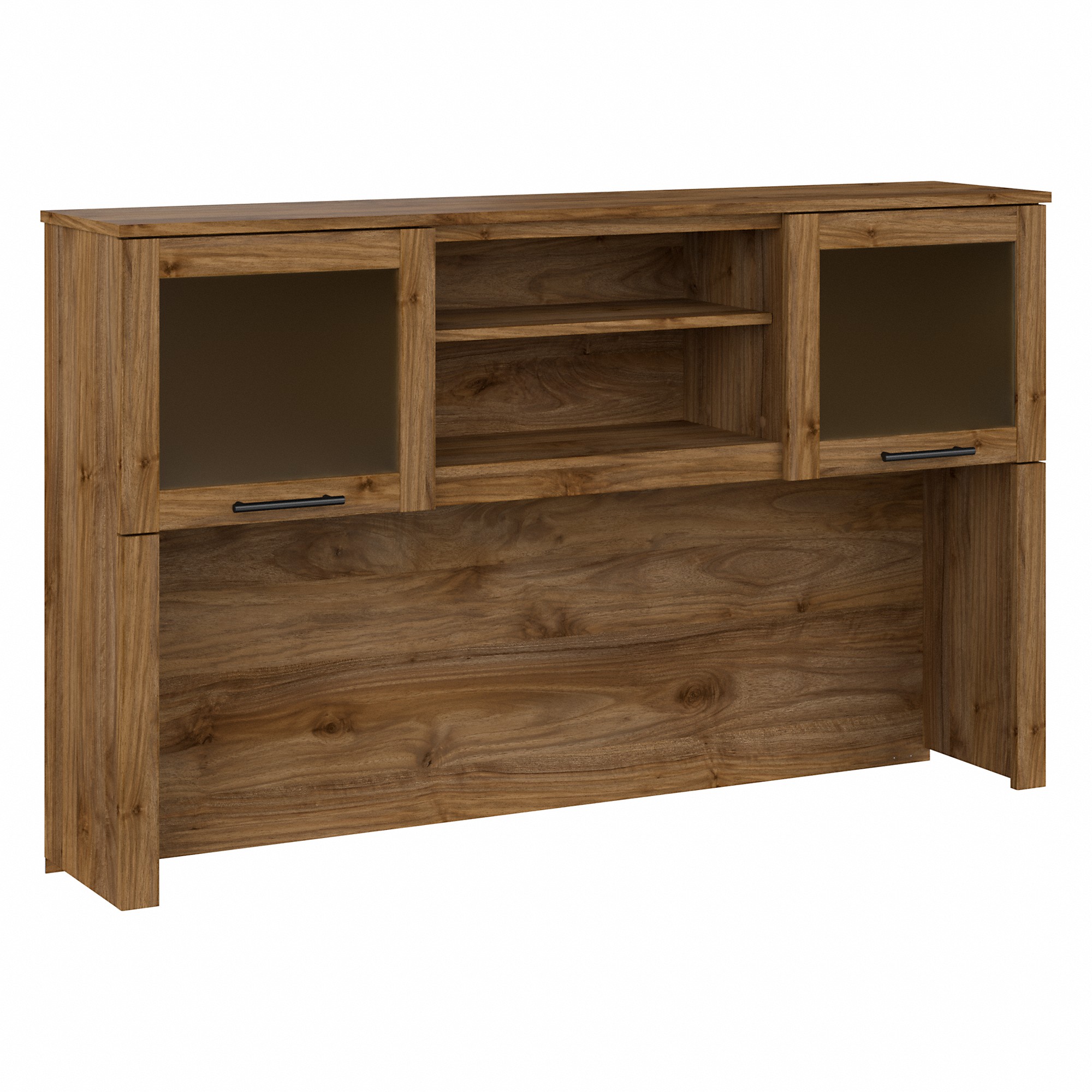 Bush Furniture Somerset 60 in 2-Door Hutch with Open Storage in Fresh Walnut - fits on Somerset 60 in L Desk (Sold Separately) - image 2 of 7