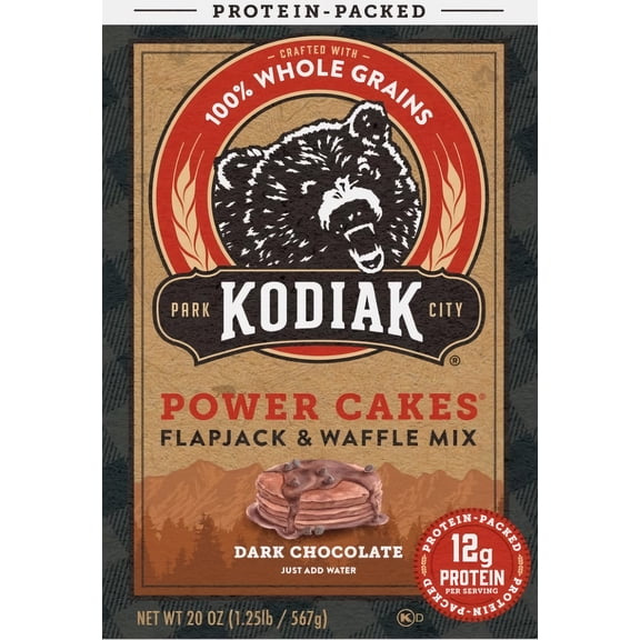 Kodiak Cakes Protein Packed Flapjack and Waffle Mix, Dark Chocolate, 18 oz (Pack of 10)