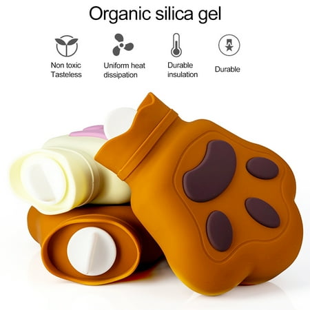 

450ml Hot Water Bottle Heat-resistant Cartoon Keep Warm Paw Shape Explosion-proof Hand Hot Water Bag for Home