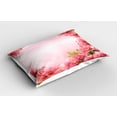 thumbnail image 2 of Ambesonne Valentine Pillow Sham, Romantic Roses Bridal, 26" X 20", Pink Coral Green, 2 of 2