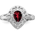 thumbnail image 5 of Sterling Silver Rhodium Plated Garnet Teardrop Ring (Size 6) Made In Thailand qr4515ga-6, 5 of 5