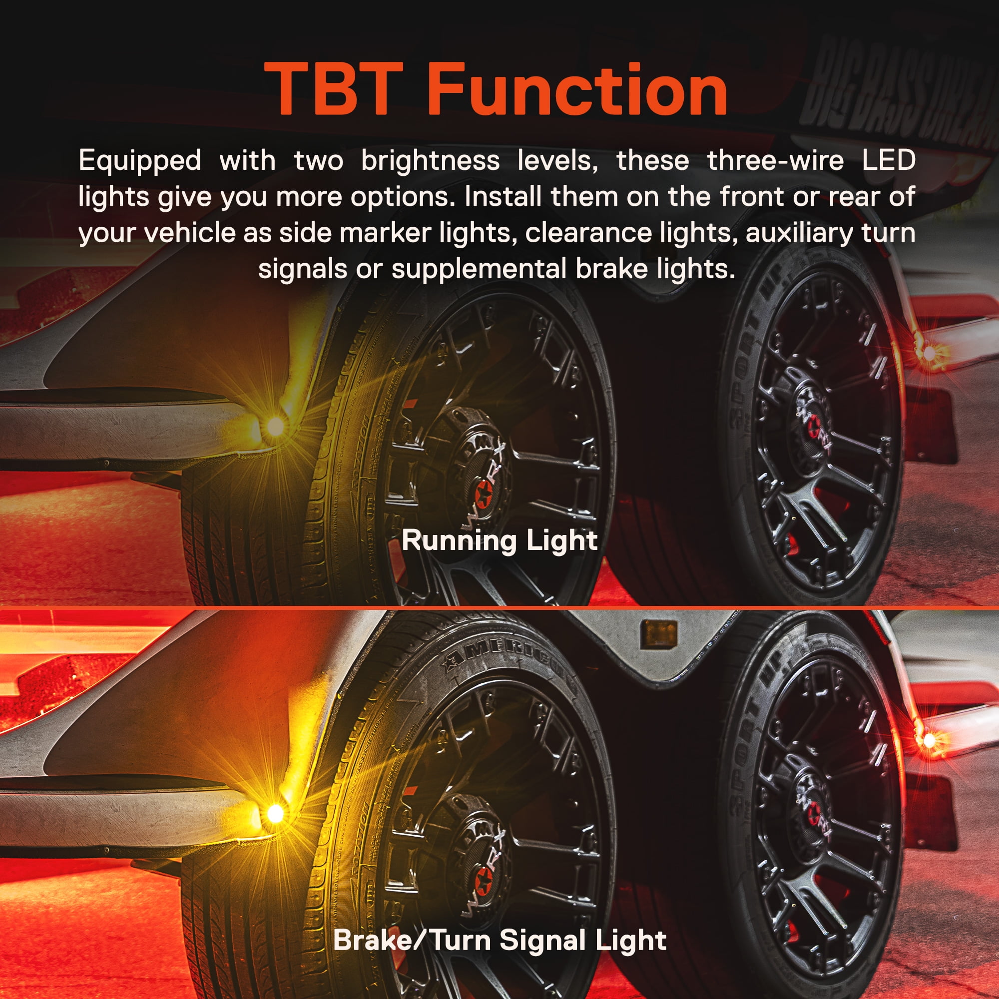 Online LED Store LED Light Marker Fits Trailer Truck Tail Lights 2 Pieces