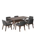 thumbnail image 1 of Juego de Comedor de Madera con 6 Sillas Tapizadas para 6 Personas, Mesa y Sillas para Comedor y Cocina, Midtown Concept Lisboa, Nogal y Gris Oscuro, 1 of 5