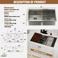 thumbnail image 2 of CASAINC 33" Stainless Steel Double Bowl Undermount Workstation Kitchen Sink with Accessories, Brushed Stainless Steel, 2 of 8