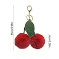 thumbnail image 2 of Bag Charms Cherry Keychain Bag Charms for Handbags Cherry Bag Charm Cherry Purse Charm Imitation Rabbits Hair Furry Simulation Cherry Car Pendant Keychain Women Bags Furry Couple Pendant Car Pendant, 2 of 7
