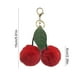 thumbnail image 3 of Llavero colgante de cerezas de piel de conejo sintético | Decoración de Fruta de Simulación de Peluche Suave | Accesorio de bolso, adorno del retrovisor del coche, gancho metálico desmontable |, 3 of 6