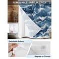 thumbnail image 3 of No Hook Cloth Fabric Shower Curtain with Snap in Liner, Ocean Waves Waterproof Shower Curtains Set with See Through Top Window, Summer Beach Coastal Nautical Burlap Bath Curtains Shower 36"x78", 3 of 6