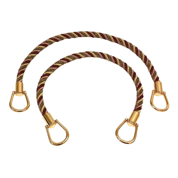 Beautiful Multi Twisted Rope Tieback with Metal Ring Tieback, 18" Spread (45.5cm), 1/2" (1cm) Thick # IRTBM,, Berry Patch Red #4260 (Dark Red, Forest Green, White Gold) Set of 2