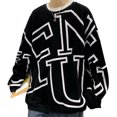 thumbnail image 1 of Camiseta de Manga larga para hombre Adepaton Cuello redondo Moda Transpirable Absorbe La Humedad Patrón Del Alfabeto Negro XL, 1 of 8