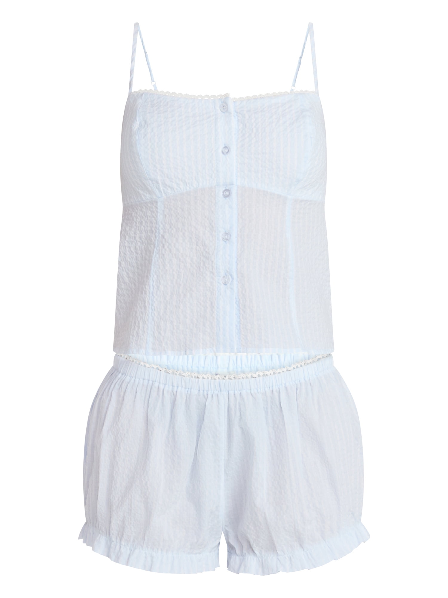 No Boundaries Woven Cami Bloomer Sleep Set, Women's Size XS - XXL