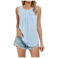 thumbnail image 1 of HBFAGFB Débardeurs pour Femmes Col Rond Tempérament et Décontracté Sans Manches Vêtements d'Été Bleu Taille TTG, 1 of 7