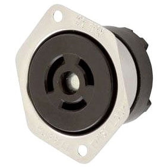 Hubbell HBL7557G, Locking Device Flanged Receptacle, 2P3W 10A 250V/15A125V, 1 PC