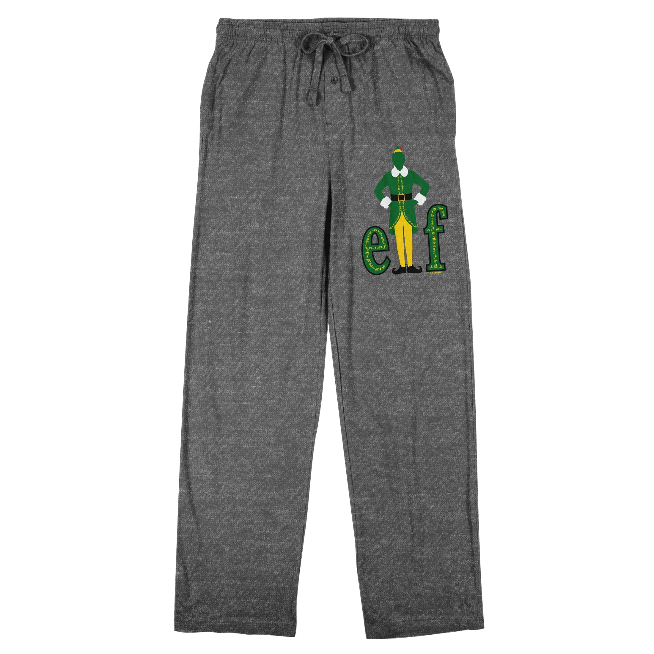 Elf Logo Men's Gray Heather Sleep Pajama Pants-XL