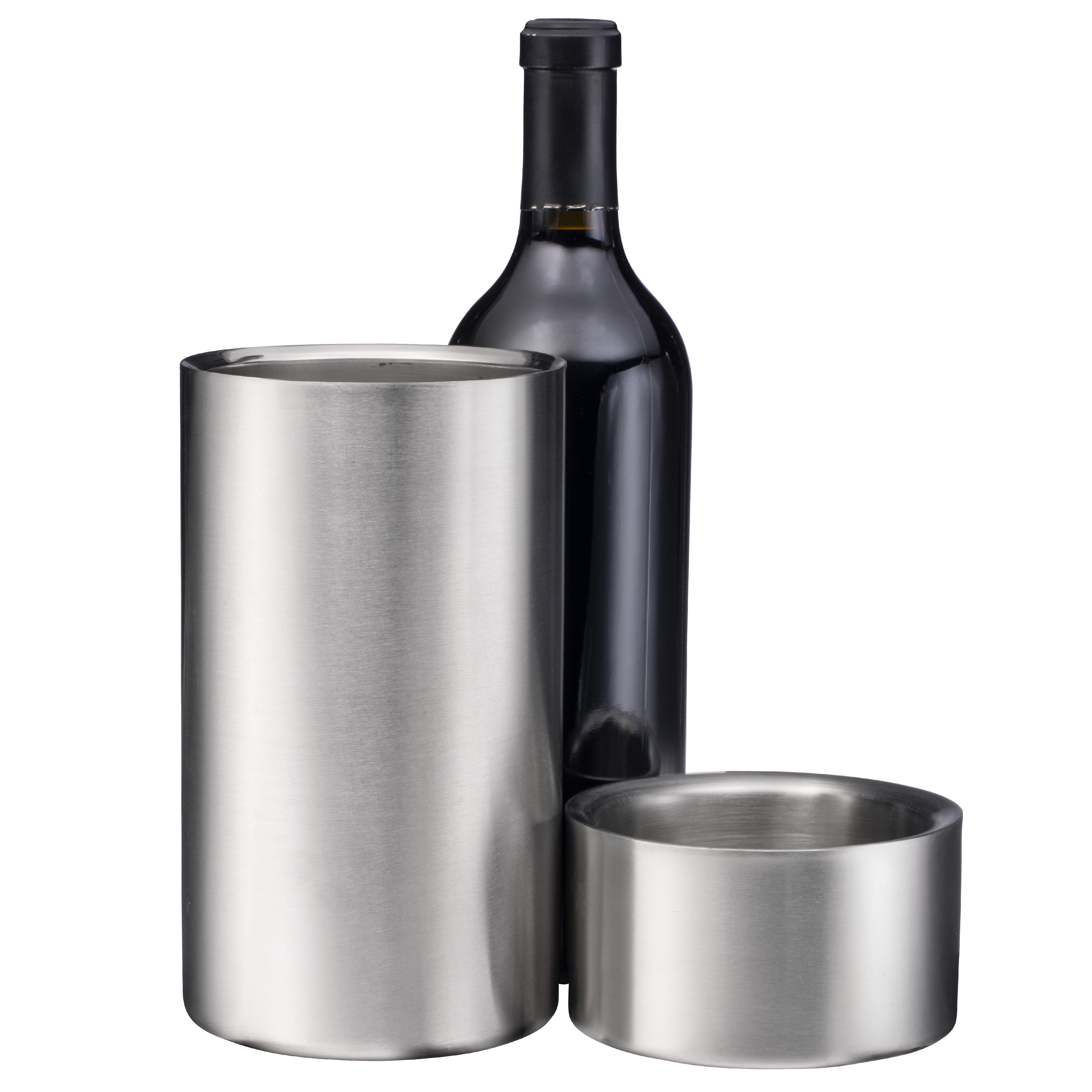 toonhoogte genezen olie Tiger Chef Wine Bottle Chiller Cooler Set: Double Wall Stainless Steel Wine  Cooler and Coaster Keep Wine at Perfect Temperature - Walmart.com