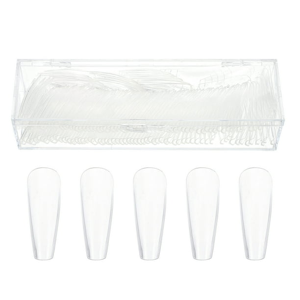200 piezas de puntas de uñas postizas transparentes, parches de uñas desmontables, cubiertas de uñas postizas