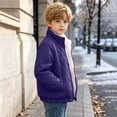 thumbnail image 5 of DJDLJWCJ Boys Winter Coat Fleece Lined Thicken Warm Quilted Jacket Solid Color Comforty Down Jacket Purple Size 13, 5 of 9