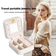 thumbnail image 2 of AMERTEER PU Leather Rings Earrings Jewelry Storage Display Box Holder (White), 2 of 3