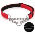 thumbnail image 1 of Collier pour Chien Martingale avec Chaîne en Acier Inoxydable, Collier Réfléchissant en Nylon Rembourré Doux Réglable, Chaîne Robuste Sans Traction pour l'Entraînement à la Marche pour Grands, Moyens, Petits Chiens (Rouge, 16.5 Pouces - 27.6 Pouces), 1 of 7