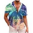 thumbnail image 2 of LYXSSBYX Mens Shirts Short Sleeve Clearance under 5.00 Men Shirt Print Short Sleeve Shirt Males Funny Tropical Casual Hawaiian Beach Shirt, 2 of 5