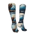 thumbnail image 3 of Rocae Iceberg Bald Eagle Novelty Casual compression Socks For Women Men Contrast Color Stockings, 3 of 8