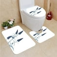 thumbnail image 1 of CHAPLLE Flower X ray a Flower Floral Contemporary Modern 3 Piece Bathroom Rugs Set Bath Rug Contour Mat and Toilet Lid Cover, 1 of 2