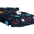 thumbnail image 2 of Edredón tamaño twin de 6 piezas para niños, niño y niña, diseño estampado, juego de cama en bolsa con fundas, sábana/sábana ajustable, edredón y almohada de juguete, espacio n.° 2, planetas, ropa de, 2 of 3