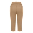 thumbnail image 6 of felwors Pull On Capris for Women Dressy Casual Stretch Lightweight Capri Elastic High Waist Lounge Pants 2026 Summer (Khaki, XL), 6 of 6