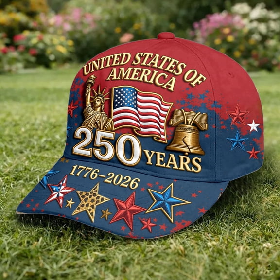 HOWPAY USA 250th Anniversary Hat for Men Women Unisex Patriotic Printed 1776-2026 Commemorative Hats Adjustable Causal Baseball Cap