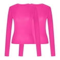 thumbnail image 4 of Htigea Women's Long Sleeve Crop Tops Y2K Fall Fashion Clothes Basic Slim Fit Tee Shirts Blouse Today Deals Hot Pink,S, 4 of 4
