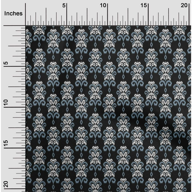 oneOone Viscose Jersey Fabric Damask Ikat Printed Craft Fabric BTY 60 Inch Wide